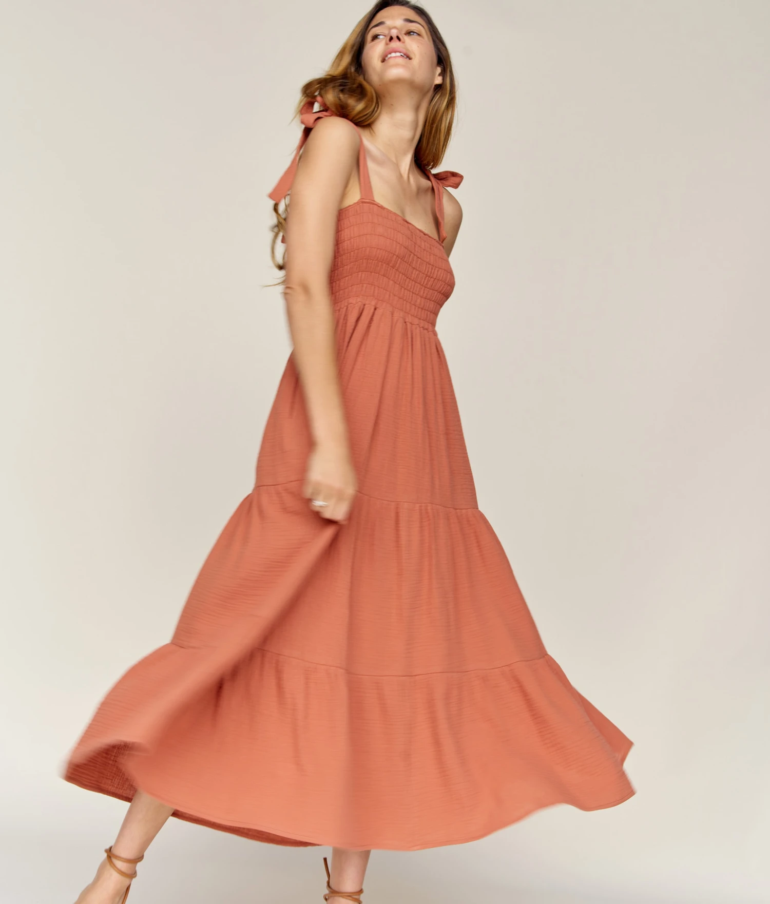 The Lina Dress | Terracotta Gauze 4 The Lina Dress | Terracotta Gauze - Image 4