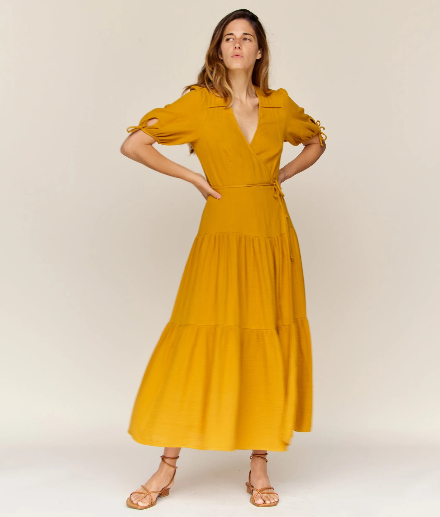 The Augusta Dress | Mustard Gauze 5 The Augusta Dress | Mustard Gauze - Image 5