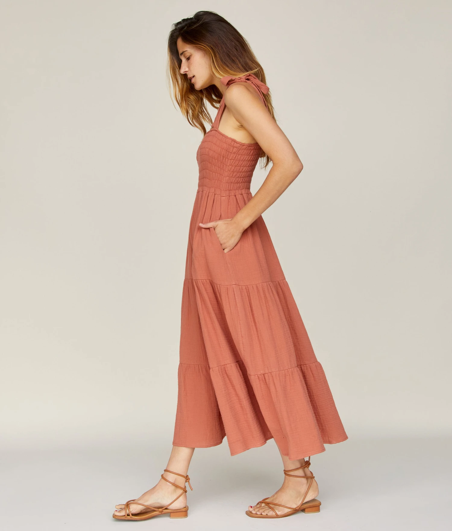 The Lina Dress | Terracotta Gauze 7 The Lina Dress | Terracotta Gauze - Image 7