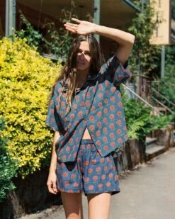 The Ada Short | Indigo Sunflower