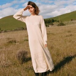 The Ashton Sweater Dress | Natural Pointelle -Ivona Sale Store Ashton fb feed