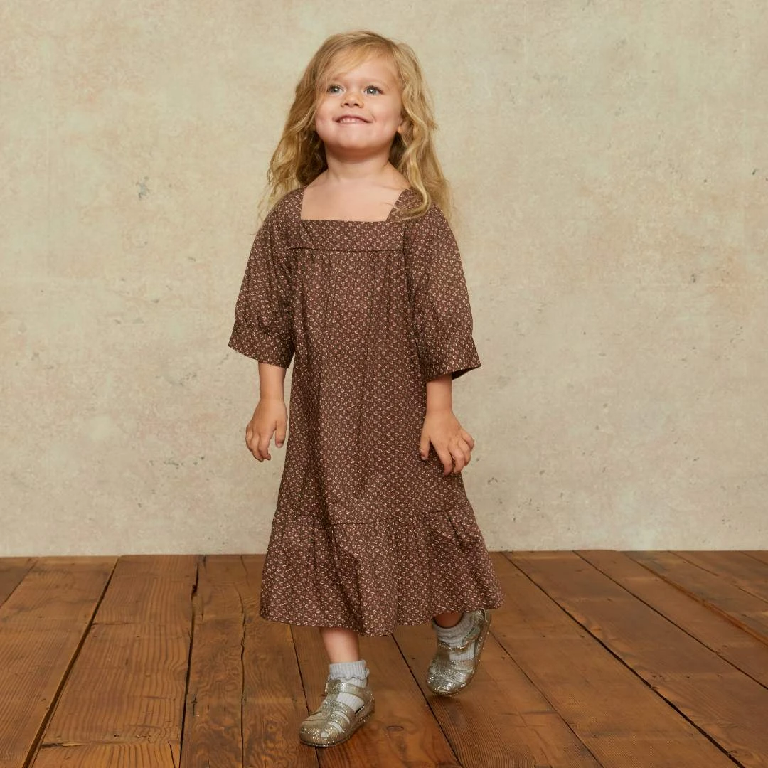 The Bianca Dress Kids | Geo Ditsy Hickory 3 The Bianca Dress Kids | Geo Ditsy Hickory - Image 3