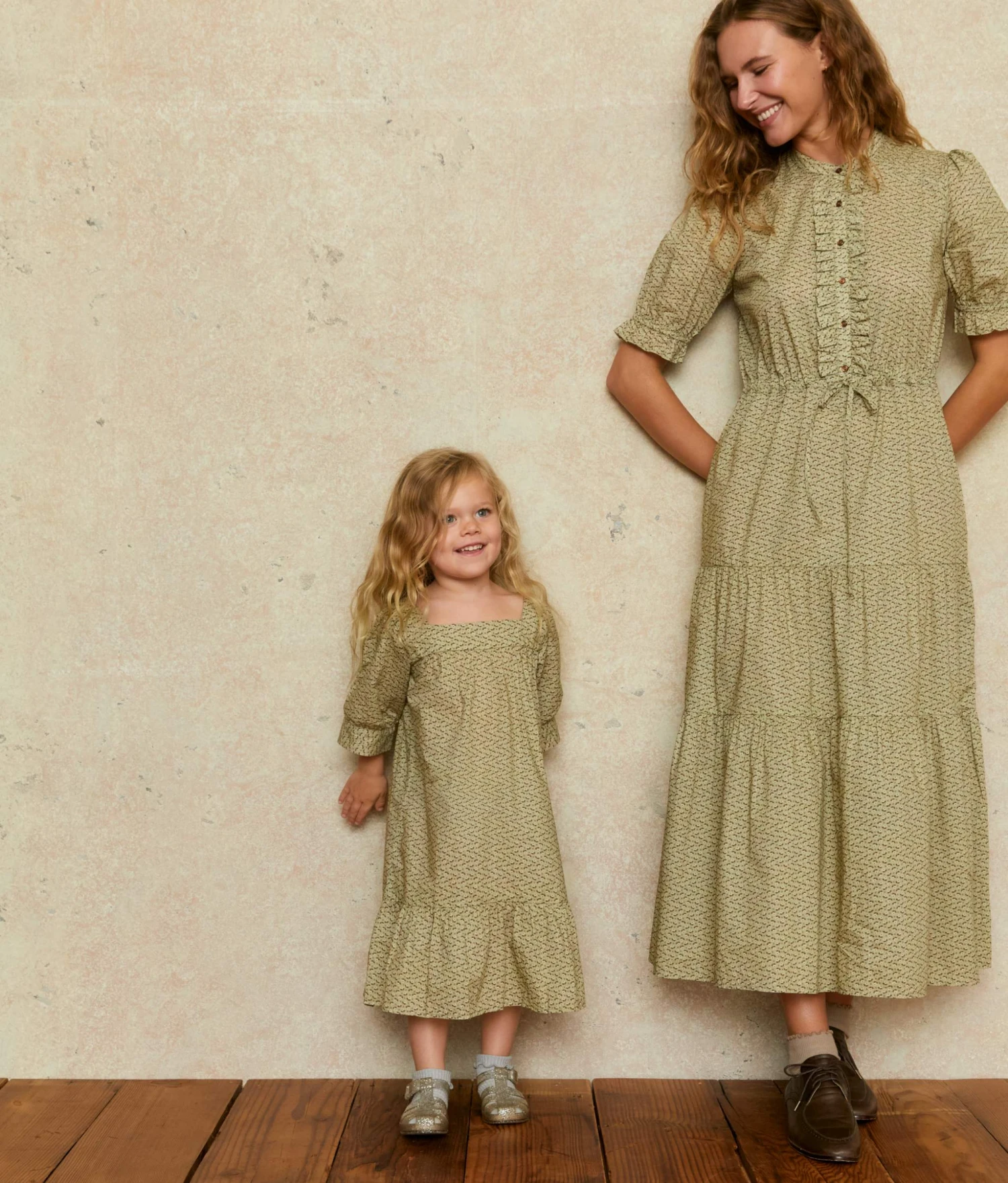 The Bianca Dress Kids | Geo Ditsy Sage 4 The Bianca Dress Kids | Geo Ditsy Sage - Image 4