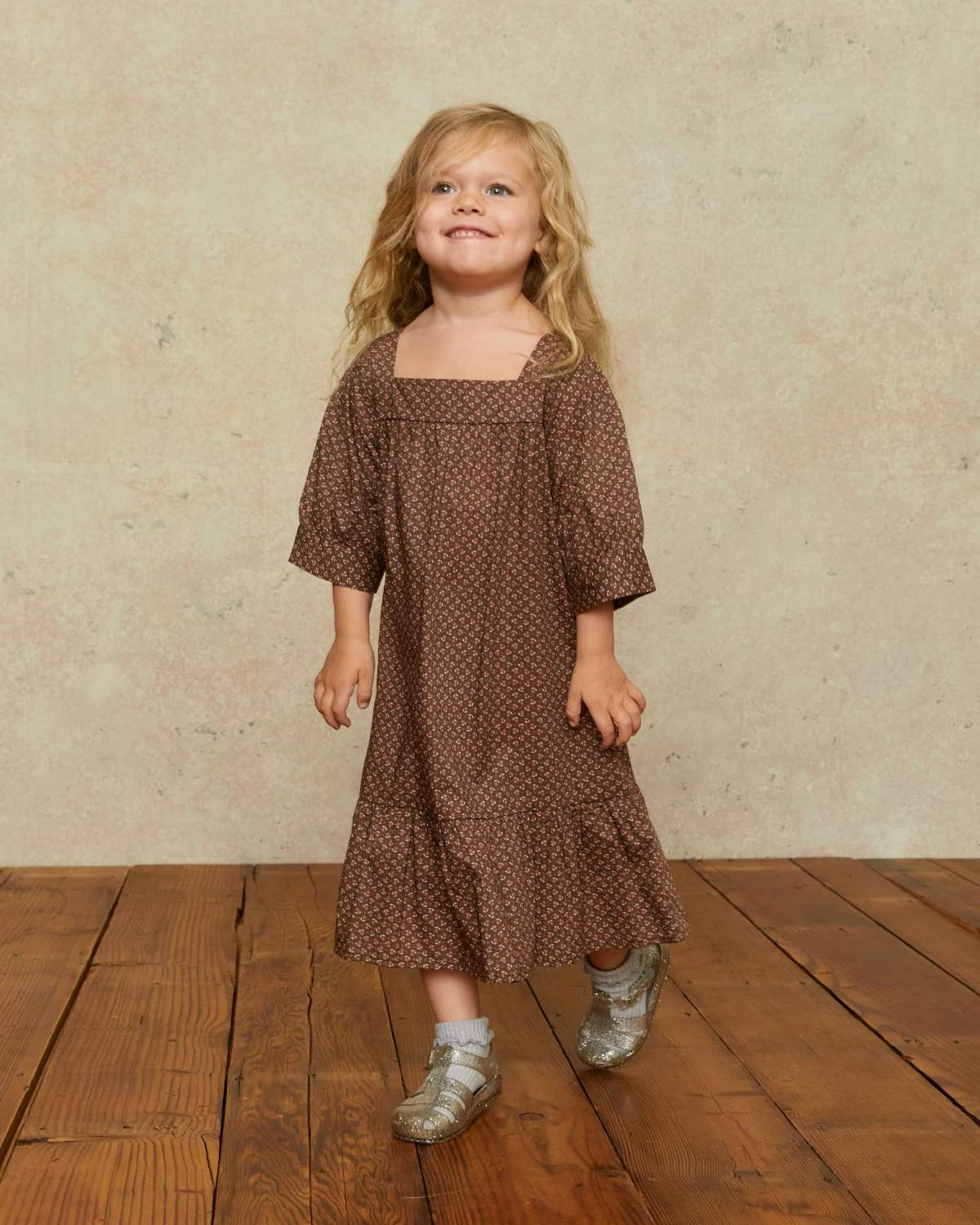 The Bianca Dress Kids | Geo Ditsy Hickory 1 The Bianca Dress Kids | Geo Ditsy Hickory