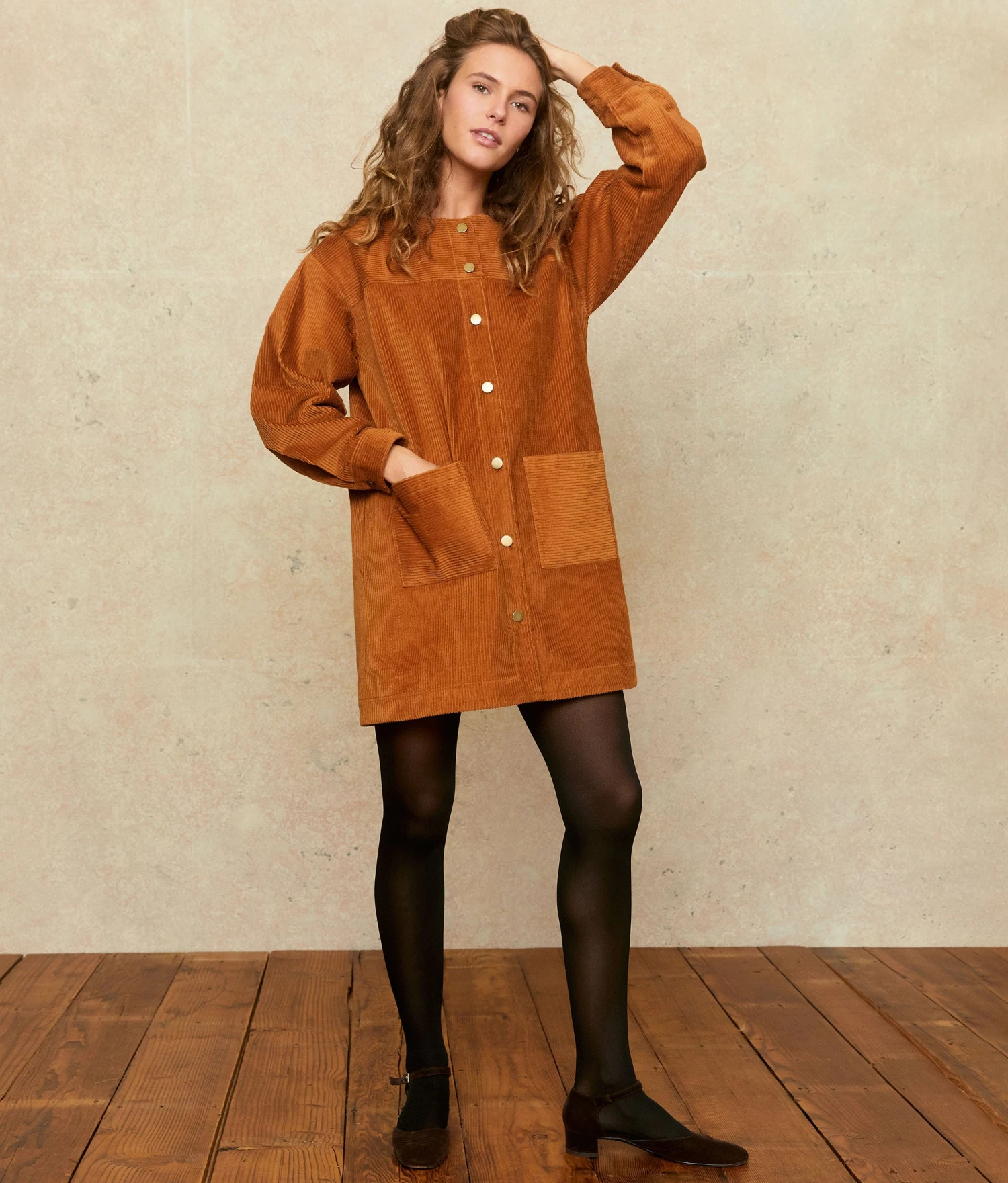 The Candice Dress | Cognac Corduroy 3 The Candice Dress | Cognac Corduroy - Image 3