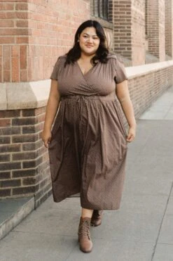 The Dawn Dress Extended | Geo Ditsy Hickory