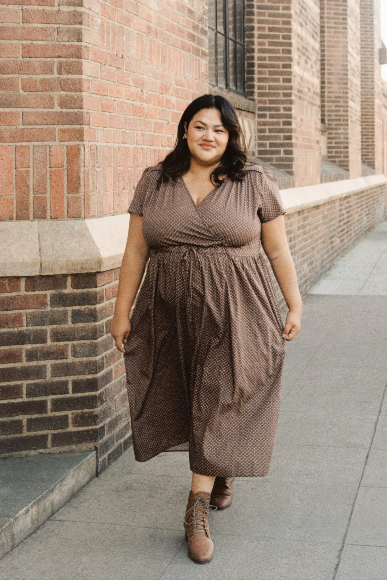 The Dawn Dress Extended | Geo Ditsy Hickory 2 The Dawn Dress Extended | Geo Ditsy Hickory - Image 2