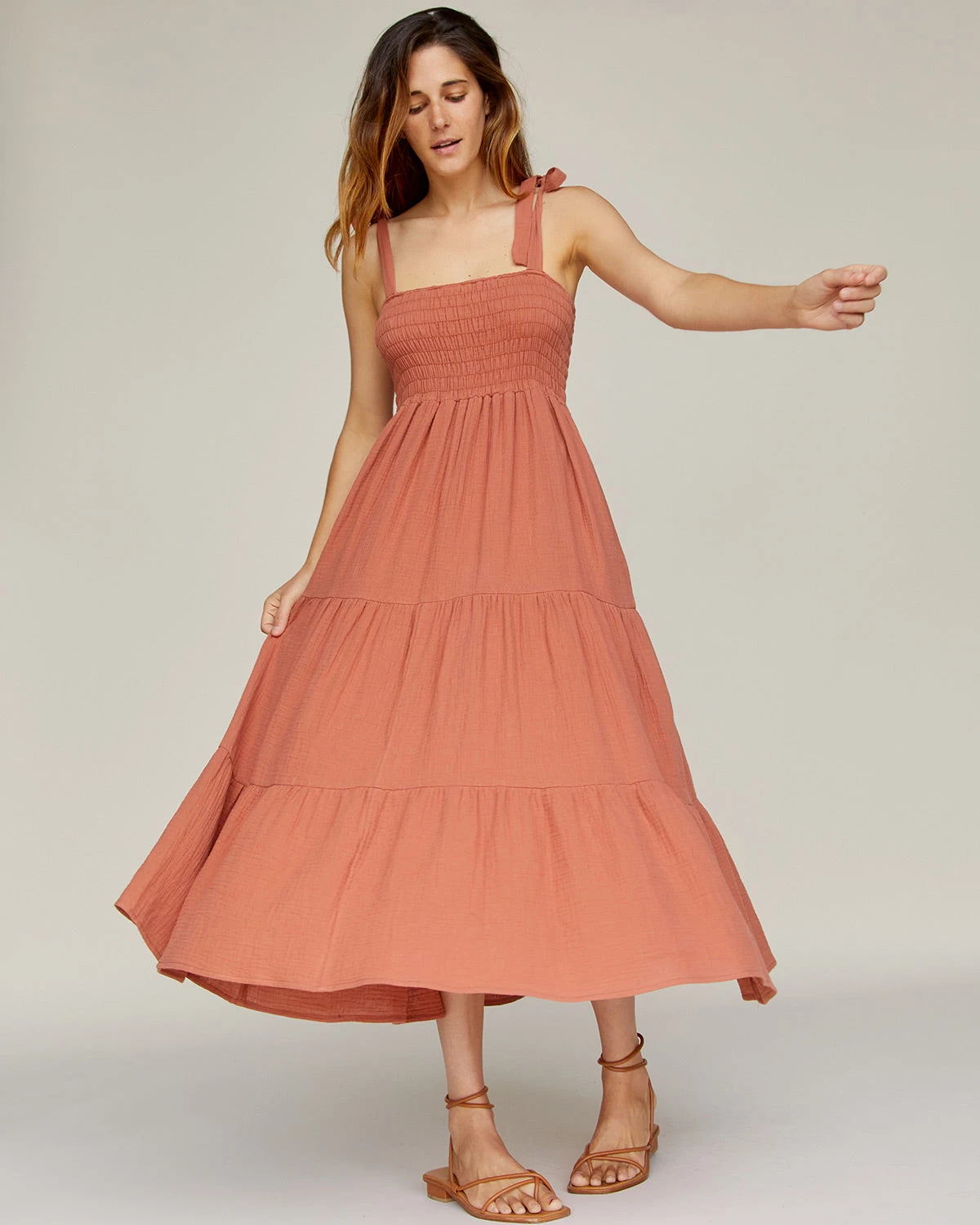 The Lina Dress | Terracotta Gauze 1 The Lina Dress | Terracotta Gauze