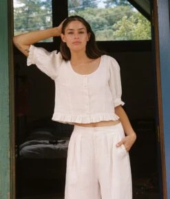 The Ellen Top | Pearl Linen -Ivona Sale Store Ellen1