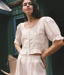 The Ellen Top | Pearl Linen -Ivona Sale Store Ellen2