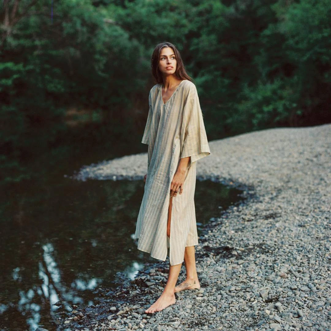 The Frida Dress | Aqua Stripe 5 The Frida Dress | Aqua Stripe - Image 5