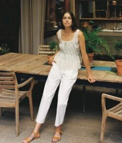 The Fynne Top | Aqua Stripe -Ivona Sale Store Fynne1