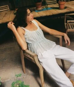 The Fynne Top | Aqua Stripe -Ivona Sale Store Fynne2