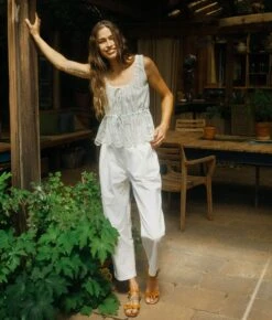 The Fynne Top | Aqua Stripe -Ivona Sale Store Fynne3