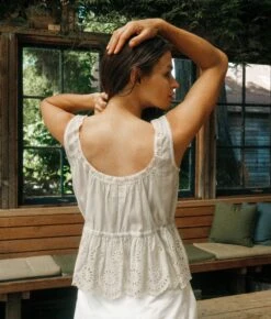 The Fynne Top | Aqua Stripe -Ivona Sale Store Fynne4