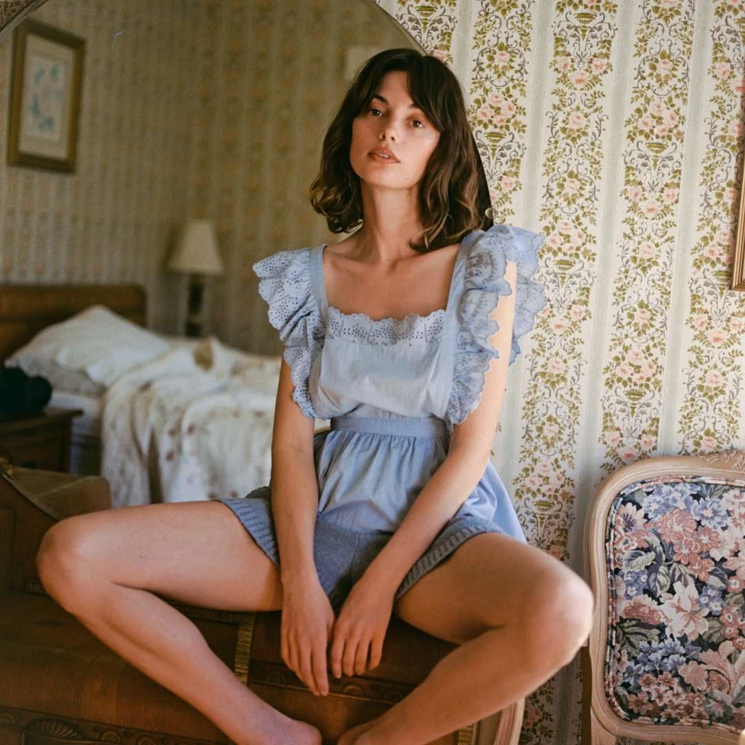 The Gianni Blouse | Celeste 3 The Gianni Blouse | Celeste - Image 3