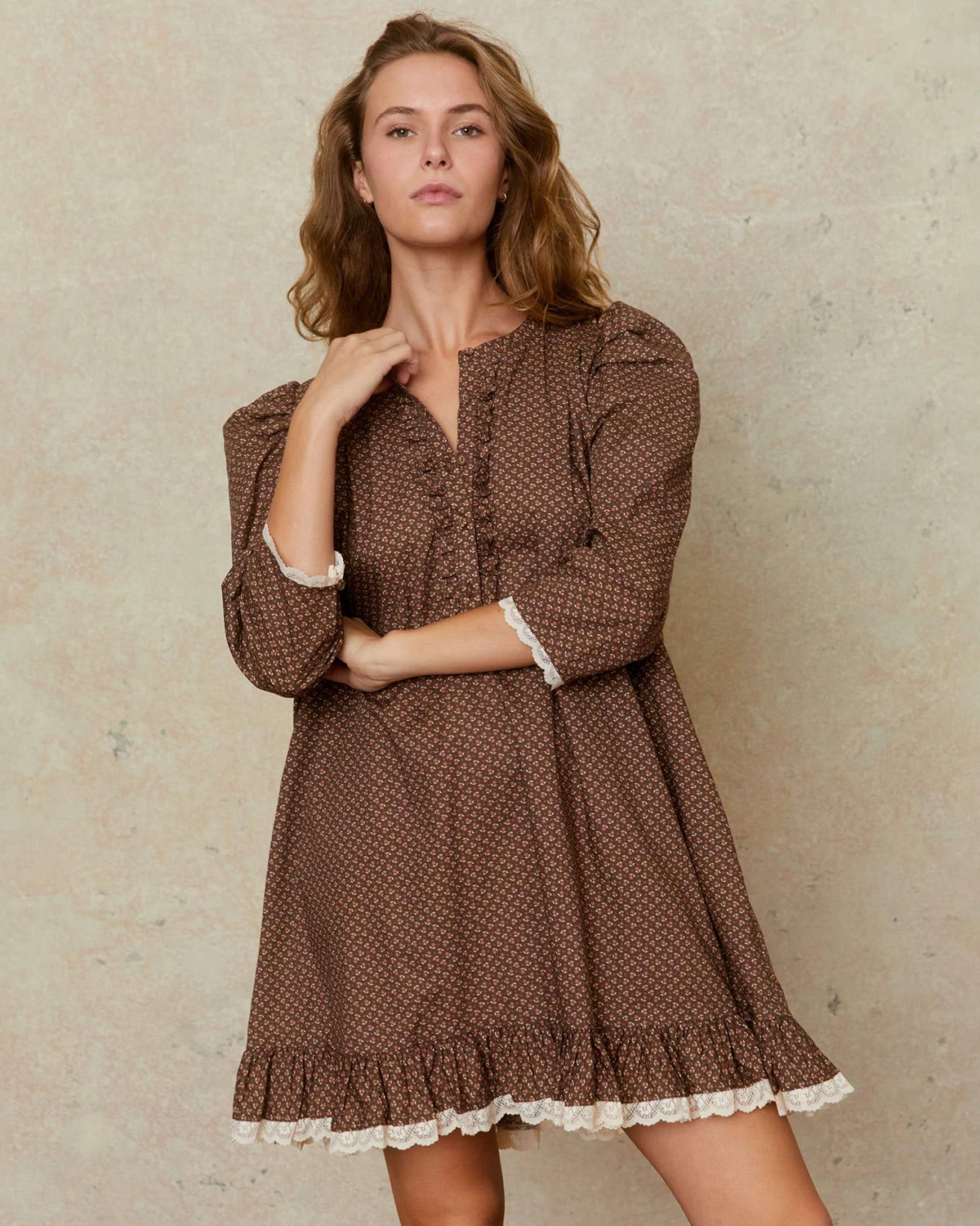 The Janae Dress | Geo Ditsy Hickory 1 The Janae Dress | Geo Ditsy Hickory