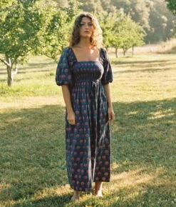 The Katrina Dress | Indigo Sunflower -Ivona Sale Store KatBlock1