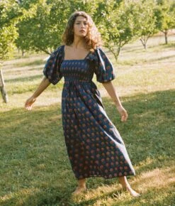 The Katrina Dress | Indigo Sunflower -Ivona Sale Store KatBlock2
