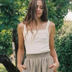 The Lea Tank | Ivory -Ivona Sale Store Lea fb feed