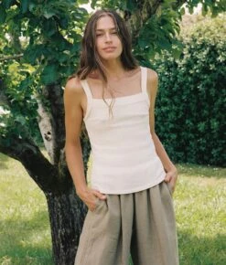 The Lea Tank | Ivory -Ivona Sale Store Lea1