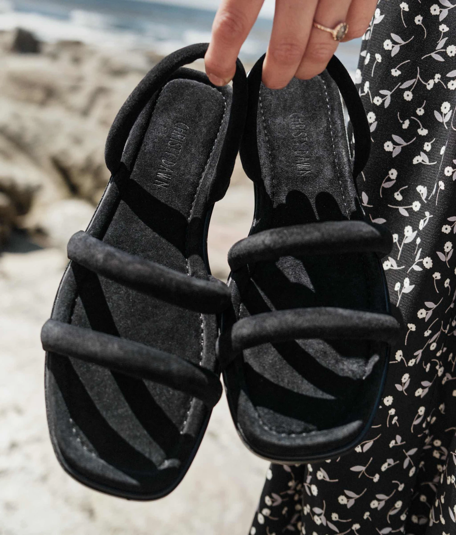 The Monroe Sandal | Noir Suede 2 The Monroe Sandal | Noir Suede - Image 2
