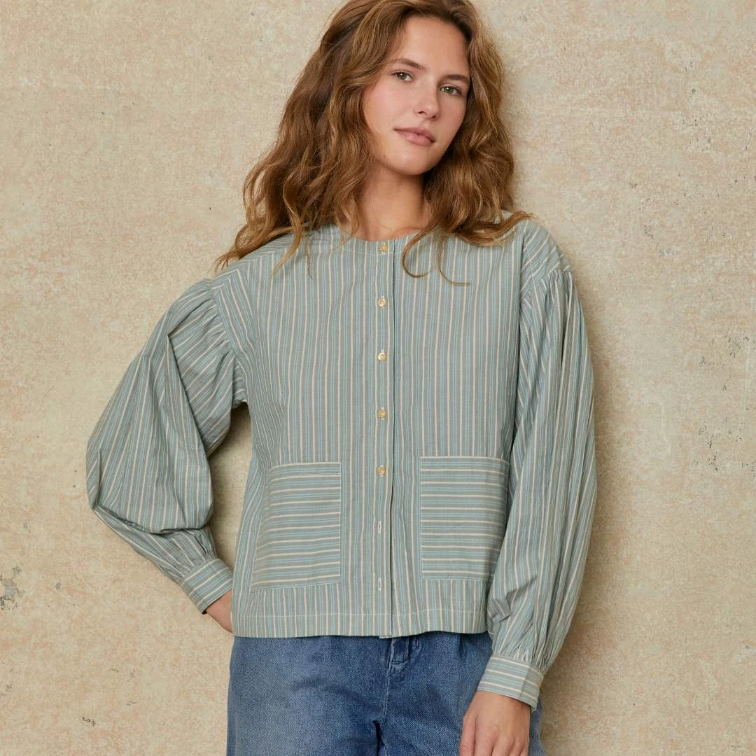 The Nadine Blouse | Sea Stripe 2 The Nadine Blouse | Sea Stripe - Image 2