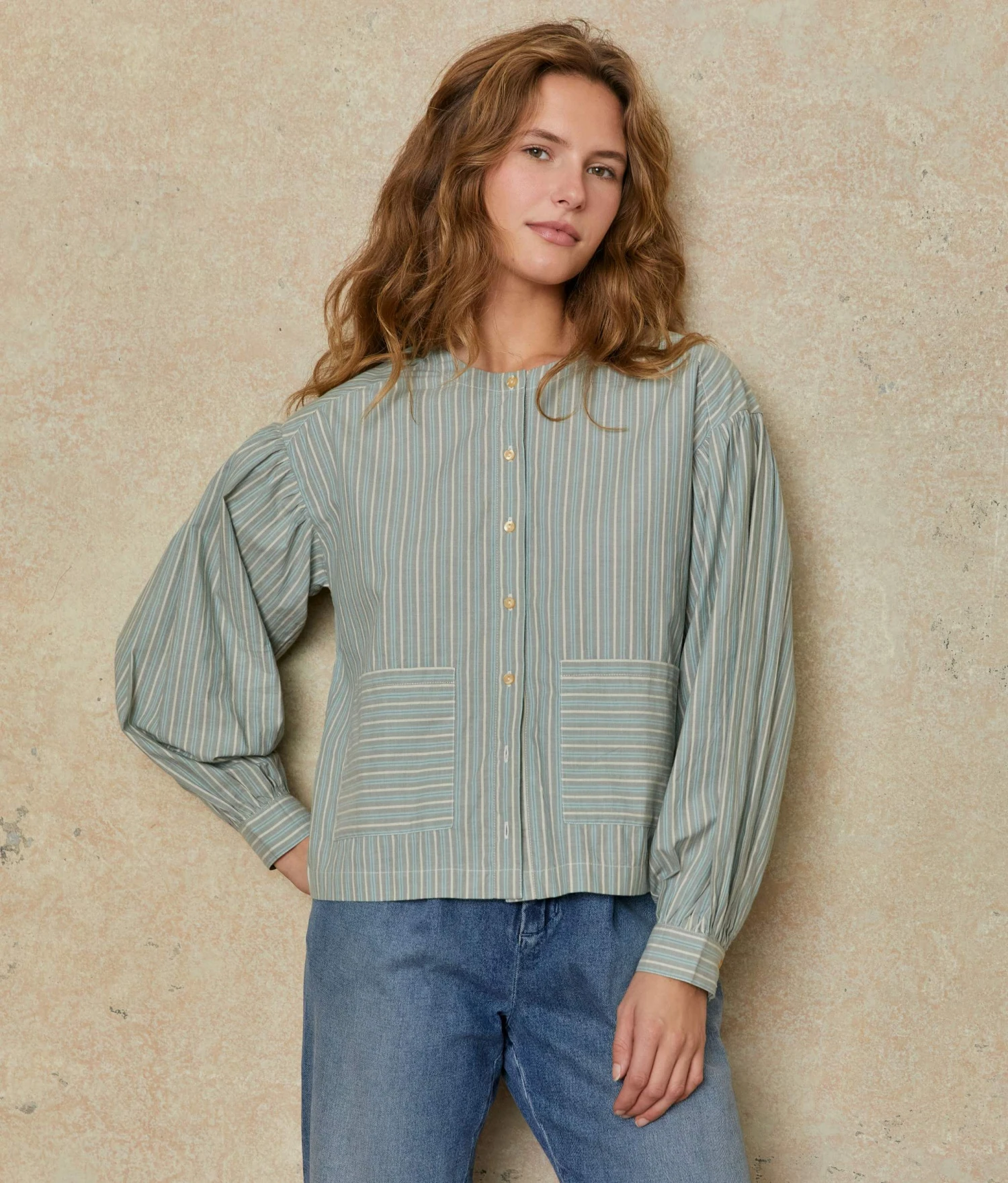 The Nadine Blouse | Sea Stripe 5 The Nadine Blouse | Sea Stripe - Image 5
