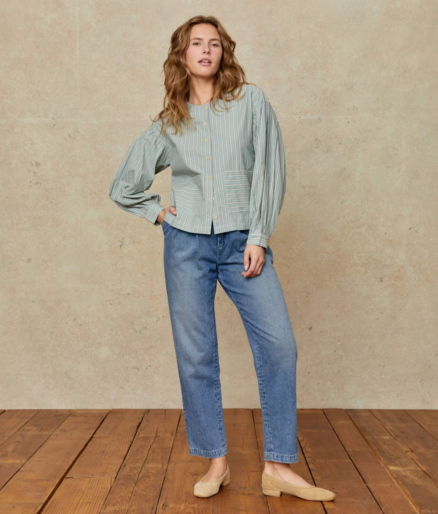 The Nadine Blouse | Sea Stripe 4 The Nadine Blouse | Sea Stripe - Image 4