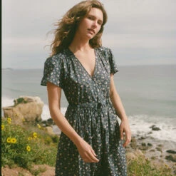 The Dawn Dress | Oat Straw Blue -Ivona Sale Store OatFB