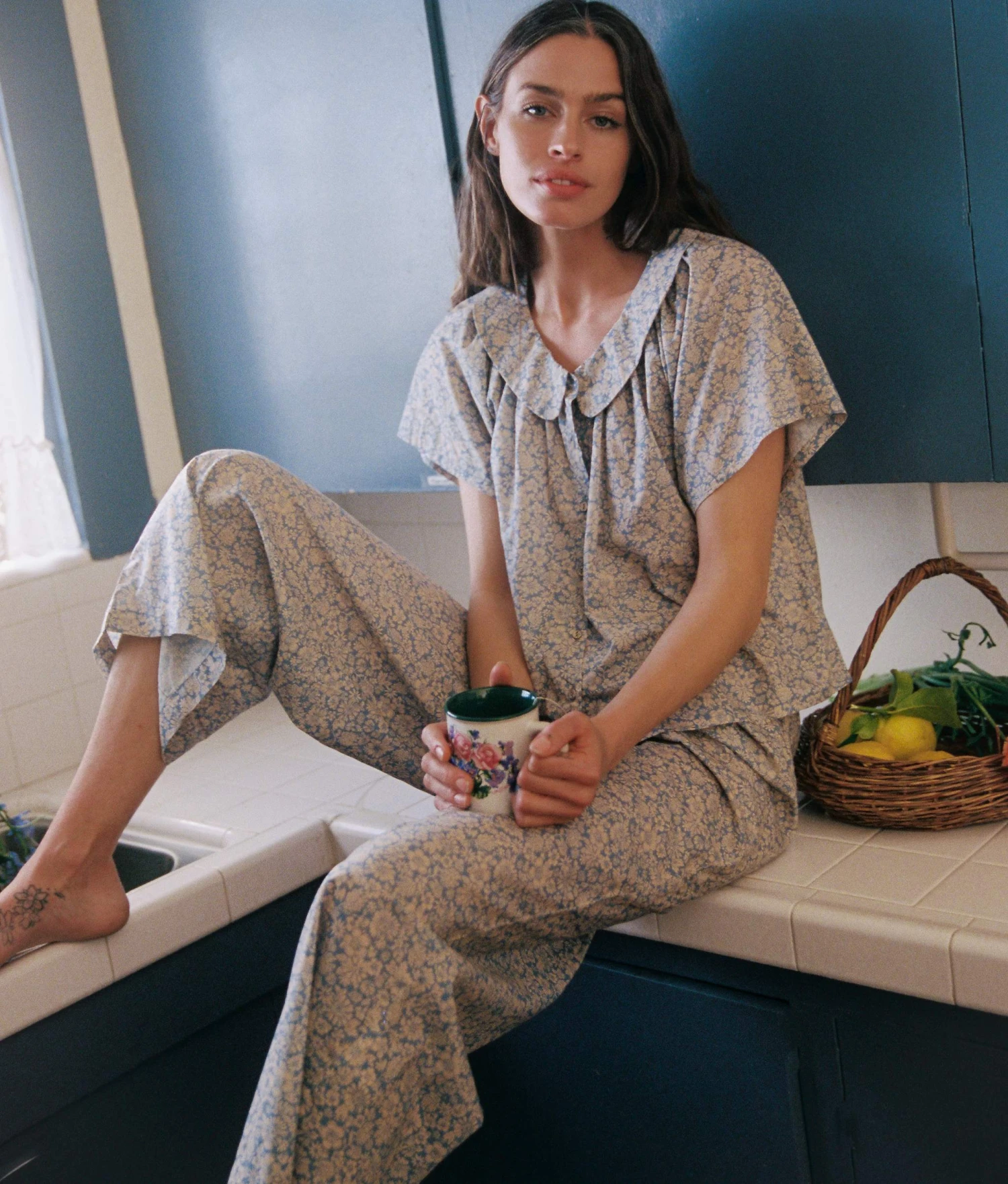 The Ojai PJ Set | Daisy Blue 4 The Ojai PJ Set | Daisy Blue - Image 4