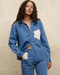 The Patti Shirt | Denim Patchwork