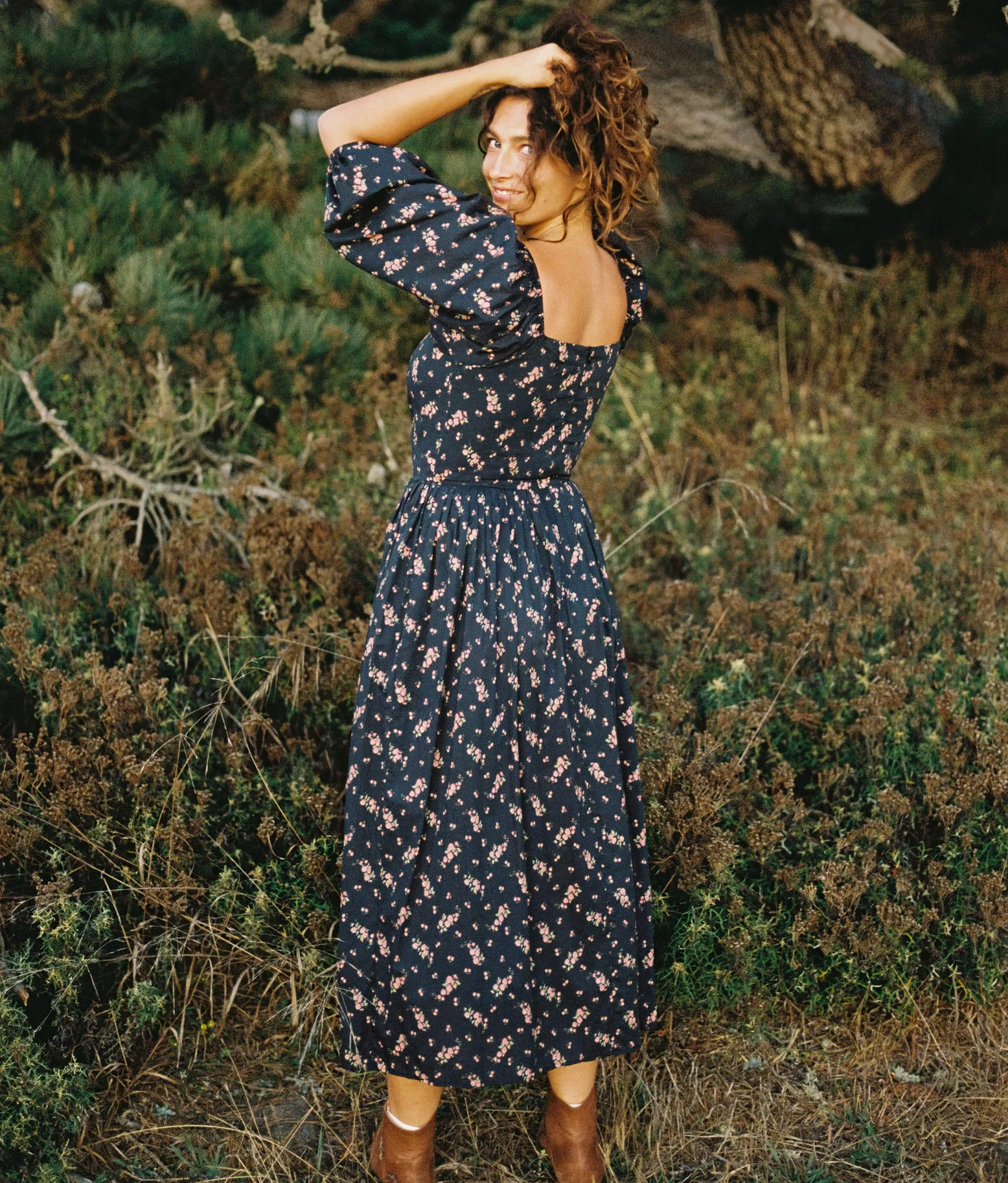 The Peyton Dress | Mums Ditsy Black 4 The Peyton Dress | Mums Ditsy Black - Image 4