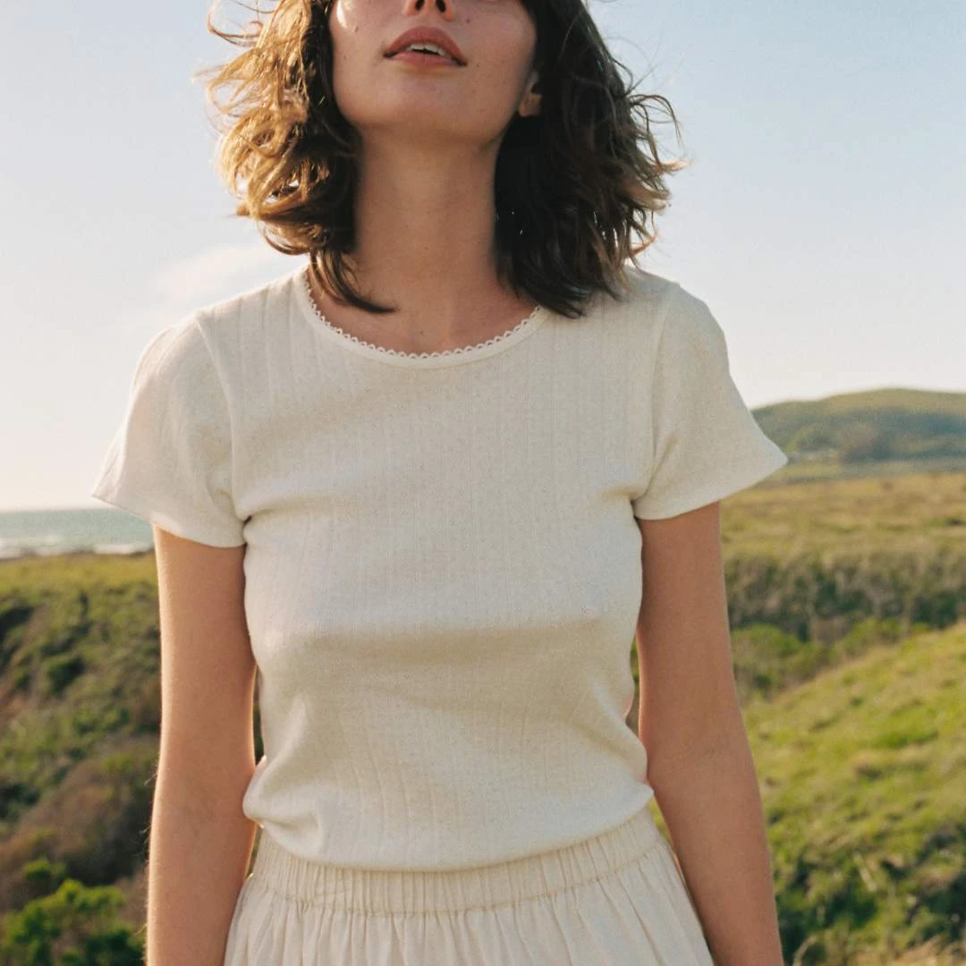 The Rayne Tee | White Pointelle 3 The Rayne Tee | White Pointelle - Image 3