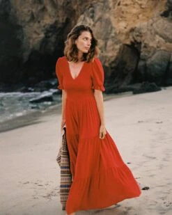 The Brooklyn Dress | Crimson Gauze
