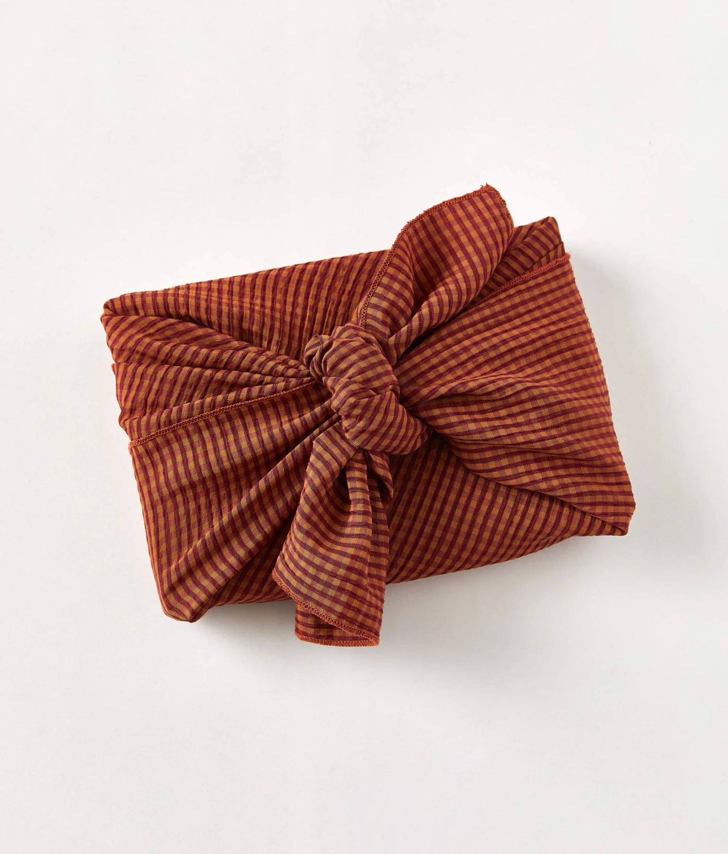Upcycled Gift Wrapping | Blood Orange Gingham 2 Upcycled Gift Wrapping | Blood Orange Gingham - Image 2